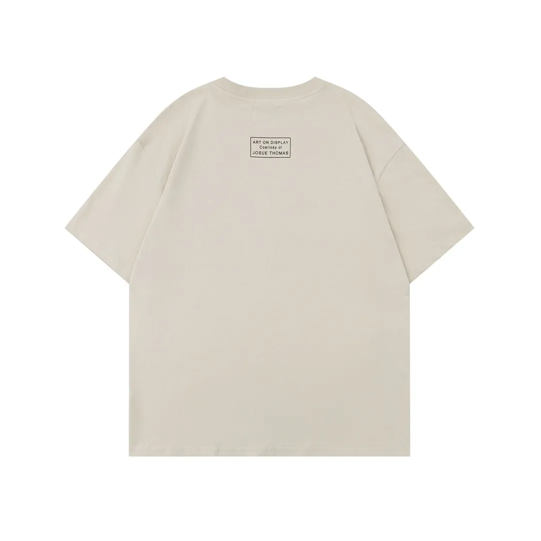 Model D105 Gallery dept European and American washed trendy brand printed high street T-shirts are the same for men and women. After washing and shaping, they will not change shape and will not pill. They are comfortable and breathable. Apricot color S to XL, p106